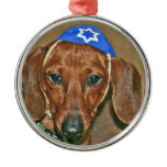 Jewish Doxie Christmas Tree Ornaments