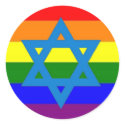 Jewish Gay Pride Flag stickers