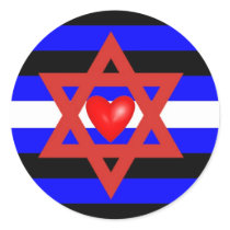 Jewish Leather Pride Round Sticker