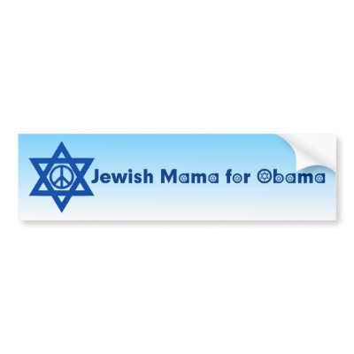 Jewish Mama For Obama Bumper Sticker 4