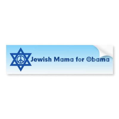 Jewish Mama For Obama Bumper Sticker 4 by naturetees
