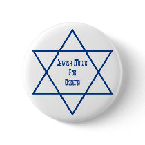 Jewish Mama for Obama Lg Star Buttons