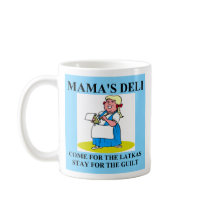 jewish mama guilt and latkes, jewish mama guilt... mugs