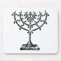 Jewish menorah mousepads