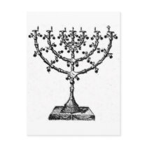 Jewish menorah postcards