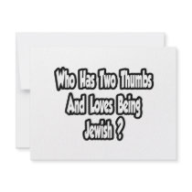 Jewish Pride Joke...Two Thumbs Personalized Invitation