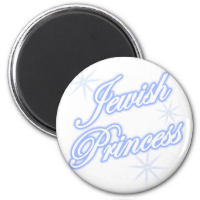 Jewish Princess blue Fridge Magnets