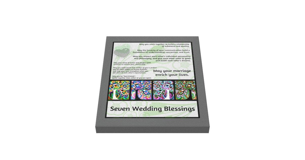 Jewish Seven Wedding Blessings Tree Of Life Hamsa Canvas Print Zazzle