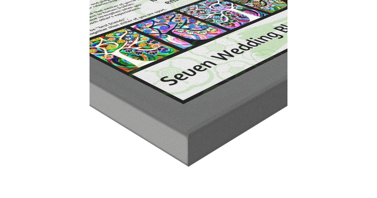 Jewish Seven Wedding Blessings Tree Of Life Hamsa Canvas Print Zazzle