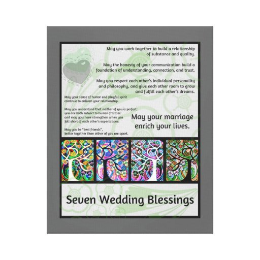 Jewish Seven Wedding Blessings Tree Of Life Hamsa Canvas Print  Zazzle