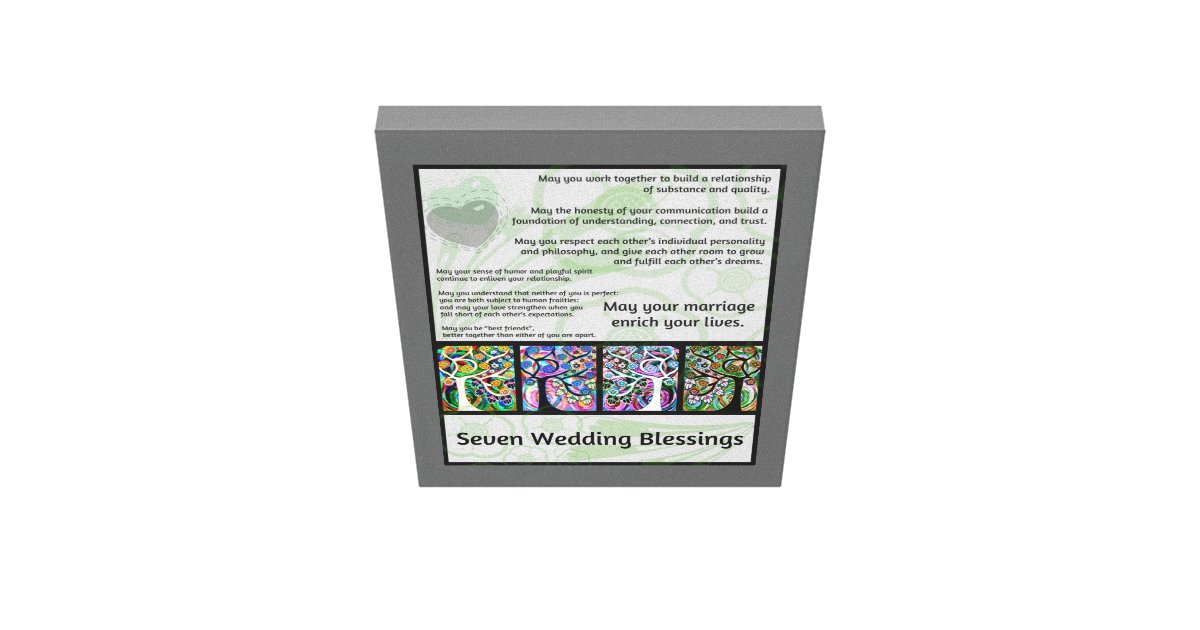 Jewish Seven Wedding Blessings Tree Of Life Hamsa Canvas Print Zazzle
