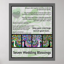 Jewish Seven Wedding Blessings Tree Of Life Hamsa Print