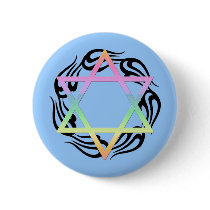 Jewish Star Colors Pinback Button