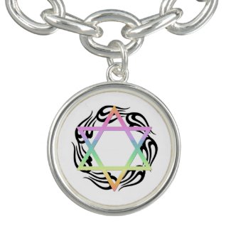 Jewish Star Colors Charm Bracelets
