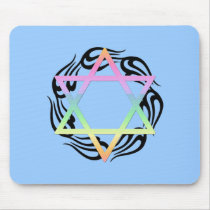 Jewish Star Colors Mousepads
