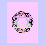 Jewish Star Colors postcards