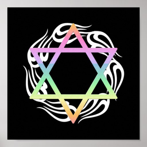 Jewish Star Colors Poster Zazzle