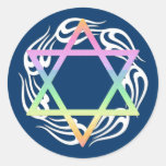 Jewish Star Colors Sticker