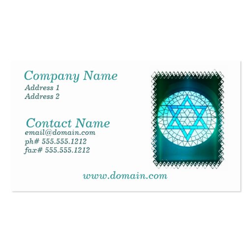 Jewish Star of David Business Card (front side)