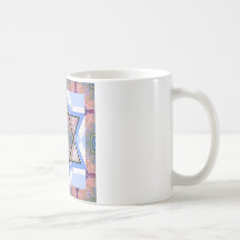 Jewish Star on moire. Mugs