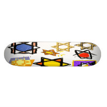 JEWISH STARS PRO DECK - JUDAIC GIFTS - HANUKKAH CUSTOM SKATE BOARD