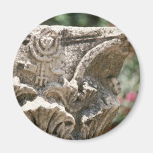 Jewish Temple Ruin With Manorah Detail flower Refrigerator Magnets