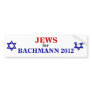 Jews for Bachmann 2012 sticker Bumper Stickers
