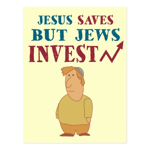 Jews Invest - Jewish finance humor Post Card