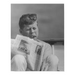JFK Relaxing Outside Poster