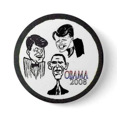 JFK/RFK/BHO Caricature Button by elfyboy