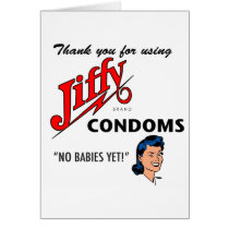 Jiffy Brand Condom Gear! cards