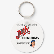 Jiffy Brand Condom Gear! keychains