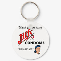 Jiffy Brand Condom Gear! keychains