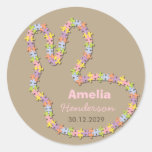 Jigsaw Bunny Baby Girl Gift Favor Label Sticker