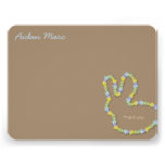 Jigsaw Bunny Blue Thank You Custom (R) Note Card Custom Invite