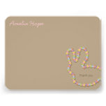 Jigsaw Bunny Pink Thank You Custom (R) Note Card Custom Invitations