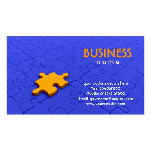 Jigsaw Piece Business Card (front side)