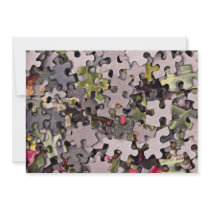 Jigsaw puzzle background custom invitation