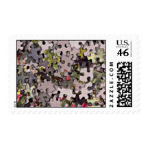 Jigsaw puzzle background postage stamp