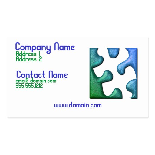 Jigsaw Puzzle Piece Business Card (front side)
