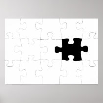 Jigsaw Puzzle with Missing Piece Poster
