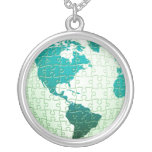 Jigsaw Puzzle World Necklace