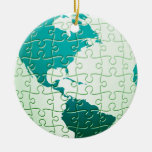 Jigsaw Puzzle World Ornament