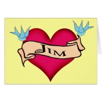 Jim - Custom Heart Tattoo T-shirts & Gifts cards