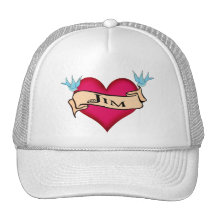 Jim - Custom Heart Tattoo T-shirts & Gifts Mesh Hat