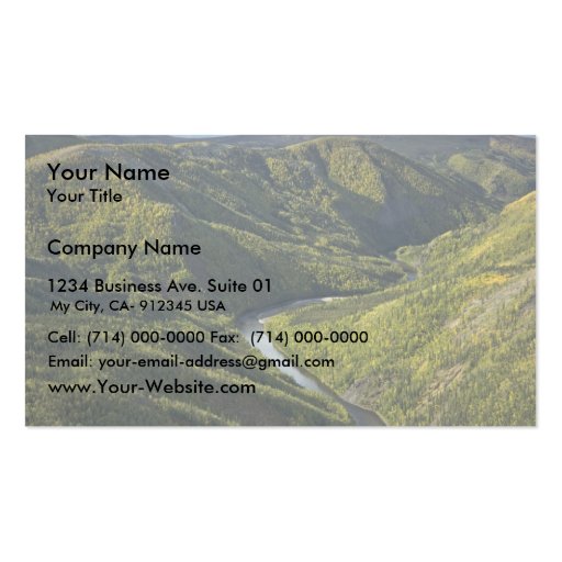 Jim River Canyon near Kanuti National Wildlife Ref Business Card Template (front side)