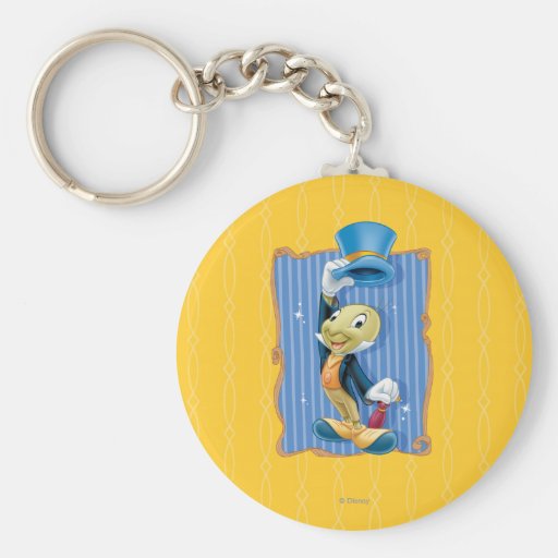 Jiminy Cricket Lifting His Hat Key Chain