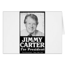 Jimmy Carter Distressed Black And White Greeting Cards