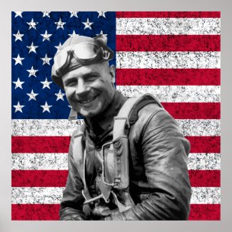 Jimmy Doolittle and The US Flag print