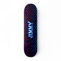 Jimmy skateboard blue fire and flames design by skatersollie Jimmy skateboard blue fire and flames design